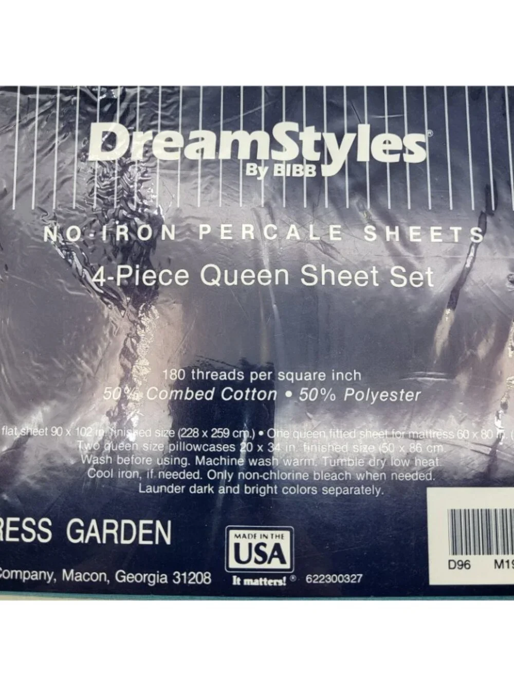 Vintage Empress Garden 4 piece queen sheet set Dream Styles USA Made NOS Sealed